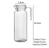 Strip Line Water Jug, 1100ml Beverage Pitcher With Lid, Acrylic Transparent Cold Water Jug, Dining Table Beverage Container, Large Capacity Water Container For Home