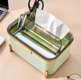 Light Luxury Living Room Tissue Box, Desktop Tissue Box With Mobile Phone Holder, Multifunctional Bathroom Tissue Storage Box