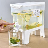 3.5L Party Drink Dispenser With Stand, Transparent Freezer Water Jugs, Cold Kettle Water Pitcher With Tap Jug, Summer Large Cold Kettle With Faucet, Beverage Dispenser Water Cool Jug, Plastic Pitcher With Lid, Beverages Dispenser With Dual Use Stand