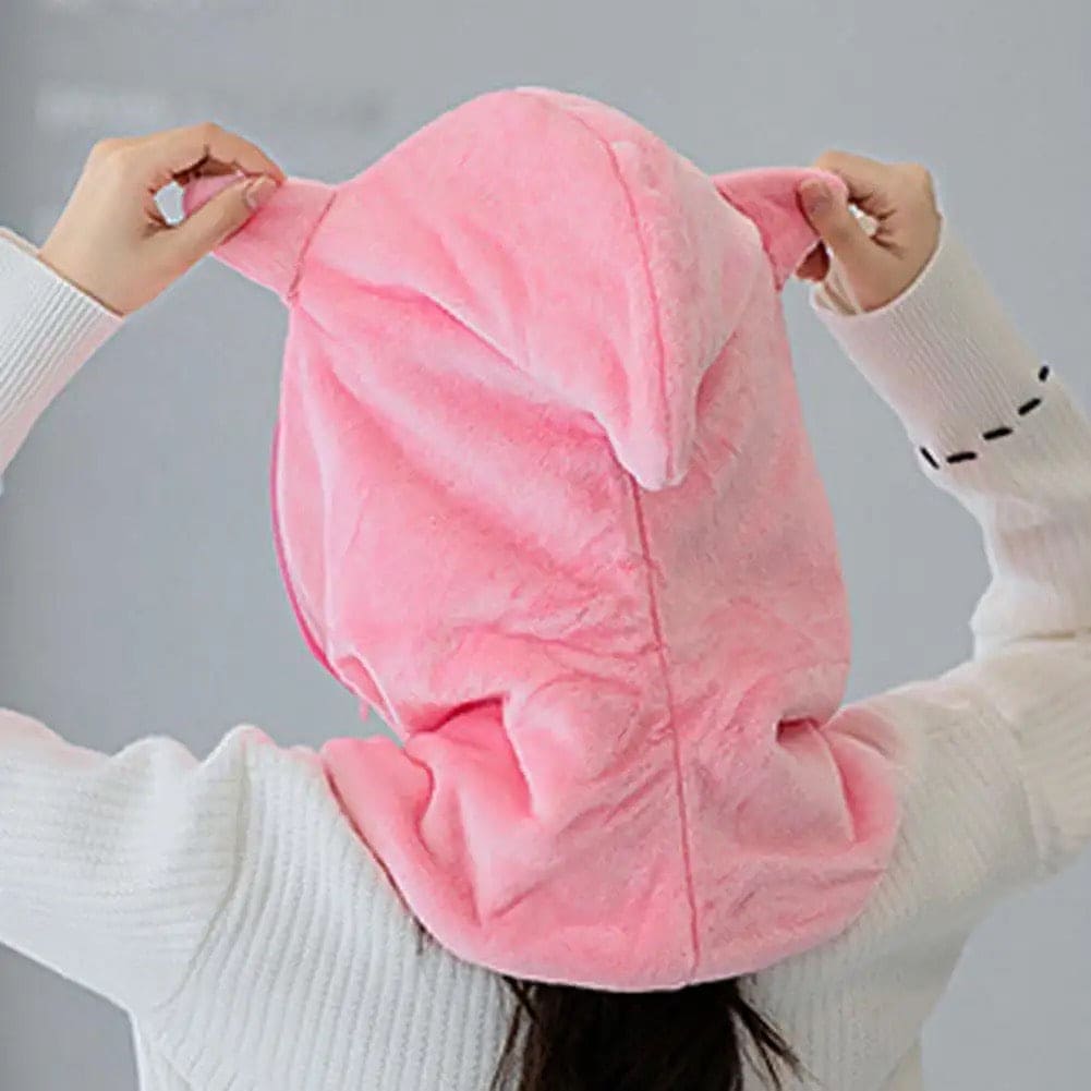 Catty Winter Warm Hat, Hooded Scarf Earflap Cap, Outdoor Climbing Hat, Soft Plush Windproof Winter Mountain Hats For Women Men, Winter Plush Balaclava Hat with Detachable Face Shield, Anti Fog Face Shield Hat