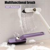 Rotating V Shaped Cleaning Brush, 2 In 1 Cleaning Brush Clip Tool, Bathroom Kitchen Shower Floor Cleaner Brush, Dead Angled Gap Cleaning Brush, Multifunctional Bathroom Tile Brush, Floor Gab Cleaning Brush