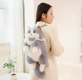 Cute Cat Plush Stuffed Backpack,     Kawaii Cat Backpack Carrier, Fluffy Cat Doll Backpack, Adorable Cat Shoulder Backpack