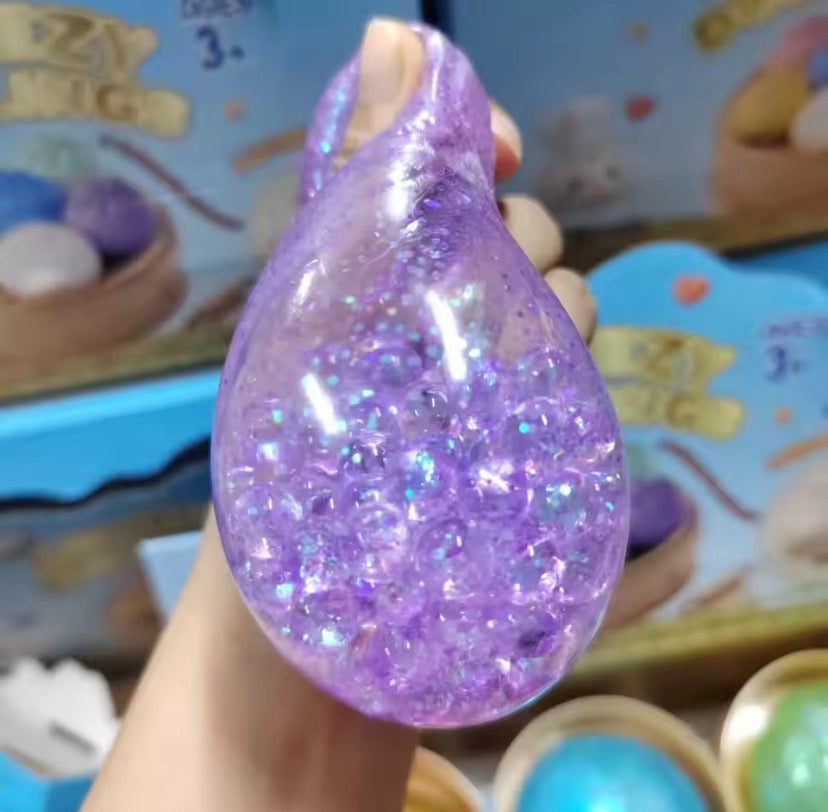 Mini Glitter Dumpling Squishy Ball, Soft Glitter Squishy Light Ball for Kids, Kawaii Glitter Squishy Light Ball, Soft Sensory Fidget Toy, Cute Glitter Gel Squishy Toy