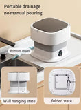 11L Collapsible Portable Washing Machine, Bucket Type Laundry Clothes Washer, Portable Turbo Washer For Travel, Lightweight Collapsible Bucket Washing Machine