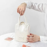 Shell Shape Cosmetic Bag, Large Capacity Handheld Cosmetic Bag, Multiple Compartments PU Travel Pouch, Waterproof Wash Kit Handbag, Fashionable Makeup Organizer with Handle, Stylish Double Zipper Travel Bag