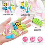 Animal Fruity Forks, Plastic Mini Cartoon Kids Cake Fruit Toothpick, Animal Kids Food Picks for Picky Eater, Reusable Cartoon Children Snack Cake Dessert Lunch Pick, Fun Toddler Food Picks