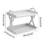 Simple Man Storage Shelf, Multipurpose Storage Wall Rack, 2 Layer Organization Shelf Rack, Bathroom Kitchen Guard Rail Shelf, Wall Mounted Storage Rack, Versatile Multilayer Floating Rack