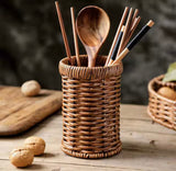 Imitation Rattan Chopstick Holder, Cutlery Utensil Organizer, Spoon Fork Chopsticks Storage Rack, Kitchen Cutlery Storage