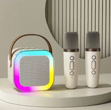 Mini Karaoke Bluetooth Speaker, Wireless Bluetooth Speaker, Portable Bluetooth Speaker, Party LED Lights Wireless Speaker