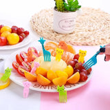 Animal Fruity Forks, Plastic Mini Cartoon Kids Cake Fruit Toothpick, Animal Kids Food Picks for Picky Eater, Reusable Cartoon Children Snack Cake Dessert Lunch Pick, Fun Toddler Food Picks