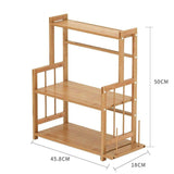 Multi Tier Wooden Bookshelf Organizer, Multifunctional Kitchen Storage Rack, Desktop Sundries Stationery Organizer