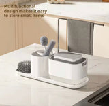 Manual Soap Dispenser With Sponge Holder, Kitchen Countertop Soap Dispenser Rack, Daily Wash Kitchen Caddy