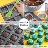 12 Grid Carbon Steel Square Muffin Pan, Non-Stick Mini Muffin Baking Pan, Bakeware Baking Tools