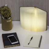 LED Wooden Book Lamp, 3D Folding Wooden Book Lamp, Multicolor Colors Folding Night Light, USB Recharge Wooden Book Light Decor, Book Light for Bedroom