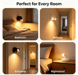 Adjustable LED Wall Sconce Light,Minimalist Cylinder Wall Light, Modern Round Base Wall Lamp