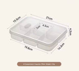 6 Compartment Meat Container Box, Fresh Grid Food Container, Refrigerator Frozen Food Storage Box, Reusable Meat Grid Box