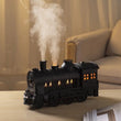 Black Train Diffuser, Train Steam Humidifier, Ultrasonic Cool Mist Air Humidifier, Fragrance Essential Oil Aroma Diffuser, Creative RC Air Freshener with LED Lamp, Circle Dispensing Essential Oil Perfume Machine