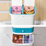 3 In 1 Kitchen Waste Bin Organizer, 2 Layers Garbage Container With Wheels, Smart Dual Trash Bin with Storage Drawer, Multi Layer Kitchen Dustbin, Rolling Kitchen Trash Bin with Drawer, Dual Compartment Waste Sorting Bin