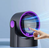 Rechargeable Desk Fan with Digital Display, Wall Mounted Air Conditioner Table Fan, Multifunction Bladeless Fan