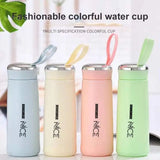 Nice Water Bottle, 400ML Glass Water Bottle, Gym Sports Cycling Water Cup, Double Layer Glass Cup, Portable Kids Beverage Bottle, Portable Travel Insulated Mug, Anti-fall Glass Bottle, Sleeve Cover Water Bottle