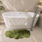Luxury Tropical Leaf Bath Mat, Super Soft Non Slip Bathroom Rug, Tropical Banana Leaf Bath Rug, Luxury Palm Leaf Floor Mat,  Decorative Leaf Bath Mat