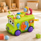 Educational Baby Bus Bus Toy, Motor Skill Learning Toddler Toys, Educational Play Bus with Multiple Activities, Kids Early Learning Educational Toy Car