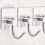 Stainless Steel Square Hook, Home Kitchen Wall Door Hanger, Self Adhesive Multipurpose Rustproof Hook, Wall Mount Clothes Hook, Heavy Duty for Wall Sticking Hooks