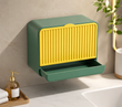 Wall Mounted Self Draining Soap Holder, Flip Cover Soap Holder with Drain Tray, Bathroom Soap Organizer with Drain Tray