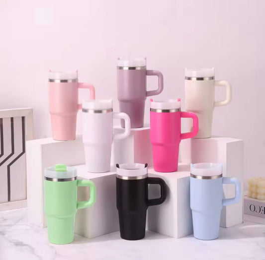 Cute Trendy Mini Tumbler With Handle, Stainless Steel Mini Quencher, Insulated Car Mug With Handle, Mini Portable Thermal Cup