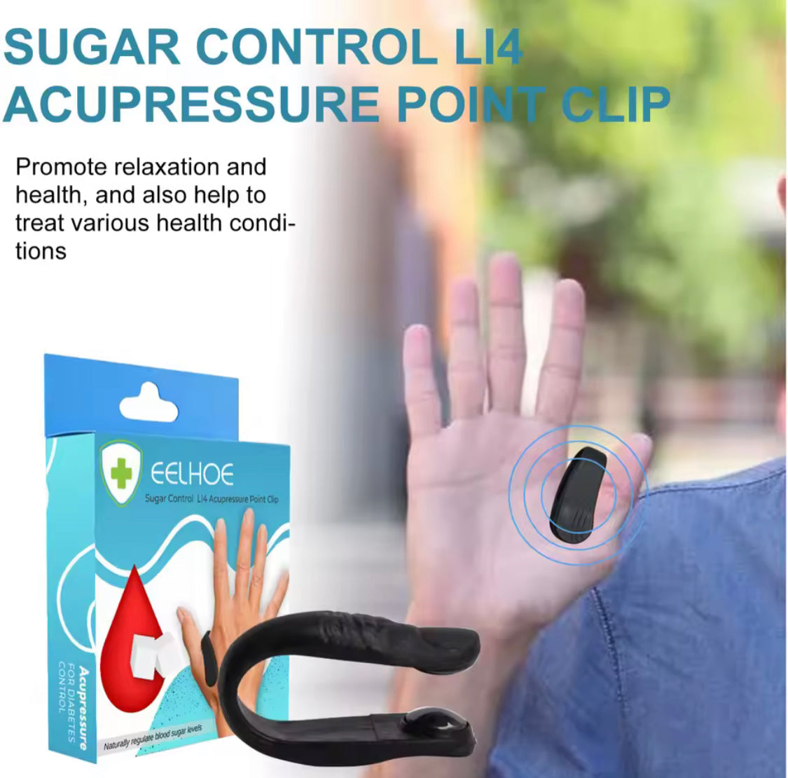 Portable Sugar Control Clip, Diabetes Relief Clip, Sugar Control Acupressure Point Clip, Diabetic Treatment Tool