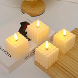 Cute Led Square Shape Candle, Battery Operated Candle, Decorative Night Light Candle