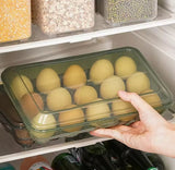 15 Grids Egg Storage Box, Refrigerator Egg Organizer, Egg Storage Tray, Portable Eggs Dispenser