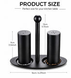 Elegant Spice Shaker Set with Stand, Luxury Tabletop Salt And Pepper Organizer, Minimalist Salt And Pepper Dispenser Set, Kitchen Spices Organizer