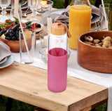 Single Layer Glass Bottle With Silicone Cover, Outdoor Mini Water Bottle, Anti Scalding Convenient Water Bottle