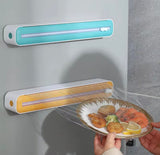Reusable Food Wrap Cling Film With Cutter, Multipurpose Plastic Wrap Cutter, Wall Film Dispenser, Plastic Wrap Dispenser with Slide Cutter, Kitchen Organizer