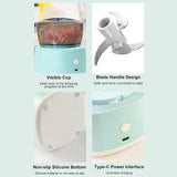 Mini Meat Grinder, Mini Electric Mixer, Multipurpose Food Processor, Anti Slip Food Mincing Machine, Wireless Portable Food Mixer, 300ml Rechargeable Kitchen Chopping Gadget