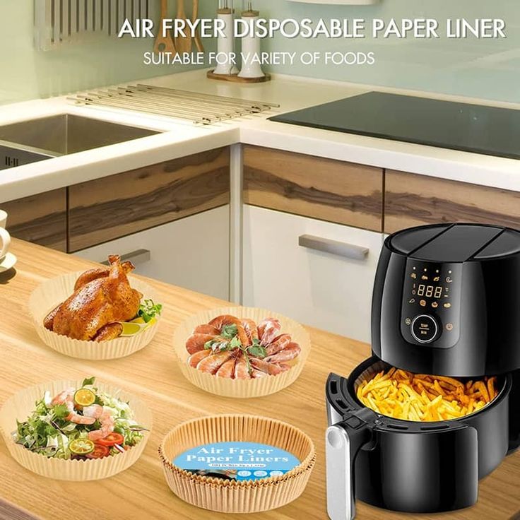 Disposable Air Fryer Paper Liners (50pcs) – Non-stick, greaseproof, and heat-resistant liners designed