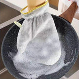 Steel Wire Dishwashing Glove, Multipurpose Anti Swiss Cleaning Rag, Waterproof Kitchen Cleaning Gloves, Oil-free, Silver Wire Dish Cleaning Glove, Multifunctional Non-Scratch Wire Dish Cloths