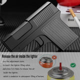 AMT Pistol Lighter, 10Pcs Regular Cigarette Case with Lighter, Metal Turbo Gun Lighter, Windproof Cigar Lighter, Inflatable Lighter With Cigarette Case, Cigarette Storage Jet Flame Lighter