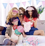25 Pcs Baby Shower Props, It's A Girl/ Boy Decorations Party Baby Shower Photo Booth, Mommy to Be Sash Baby Shower Party