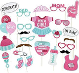 25 Pcs Baby Shower Props, It's A Girl/ Boy Decorations Party Baby Shower Photo Booth, Mommy to Be Sash Baby Shower Party