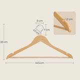 Set Of 3 Wood Hanger, Non-Slip Wooden Hangers, Laundry Cloths Wooden Hanger, Solid Wooden Closet Hanger