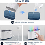 6 Nozzle Water Fogger, Dynamic Music Flame Air Humidifier, Home 900ML RGB Led Light  Diffuser, Ultrasonic Cool Mist Maker Lamp Diffuser, 7 Color Aromatherapy Oil Diffuser