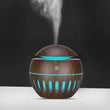 Round Wooden Humidifier, Color Changing Aroma Diffuser, Household Aromatherapy for Home Office, Aroma Oil Diffuser Cool Mist Maker