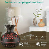 Mini Vase Air Humidifier, Wood Grain Flower Humidifier, 300ml USB Aroma Diffuser,  Electric Ultrasonic Water Aroma Essential Oil Diffuser, Home Room Fragrance Air Purifier, 7 Color Portable Cool Mist Humidifier
