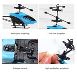 Mini RC Helicopter, 2Ch Electric Rc Flying Toy, Plastic Flashing Light Plane Toy, Mini Drone Flying Helicopter, Rechargeable Hand-Sensing Drone Copter Toy, Realistic Indoor Outdoor RC Helicopter Toy