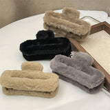 Plush Hair Clip, Women Fuzzy Jaw Hair Clip, Fluffy Imitation Hair Catcher, Hair Styling Claws for Women,
