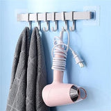 Chest Hook Towel Hanger, Multifunction Kitchen Bathroom Storage Hook, 6 Hook Home Organizer Storage Rack, Multipurpose Hook Rack, Double Suction Cup Towel Rack, Multifunction Wardrobe Rack