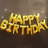 Happy Birthday Foil Balloons, Gold/ Silver HBD Foil Letters, Happy Birthday Balloon Bunting