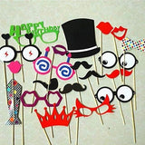 20 Pcs Happy Birthday Party Props, Birthday Party Photo Booth Props, Summer Holiday Party Favors, Fun Theme Party Decorations